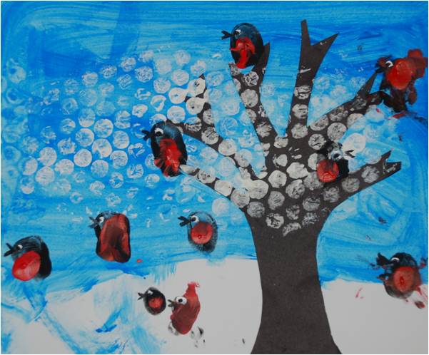 601x498 Kids Get Crafty Winter Scene (For Calendar - Winter Painting For Kids