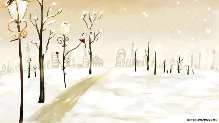 896x504 Urban Winter Painting - Winter Painting Images