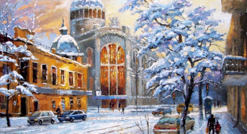 830x450 40 Original Winter Paintings On Canvas - Winter Painting Images