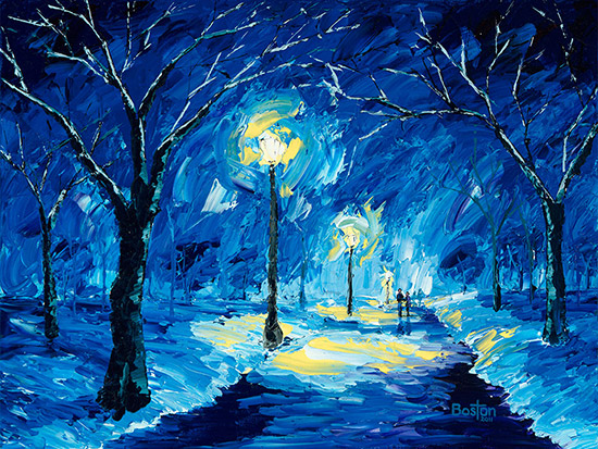 550x413 Winter Walk Paintings By Eric Boston - Winter Painting Images
