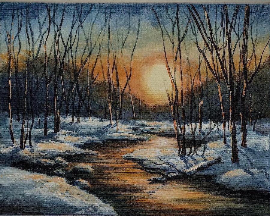899x717 Painting Lesson Video Download - Winter Painting Images