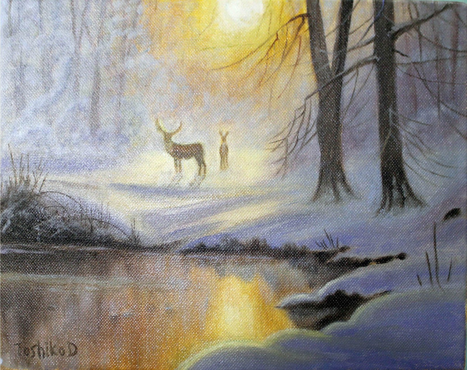 1600x1267 Jesus Estevez Art Academy Toshiko Painted A Winter Scene - Winter Scene Painting