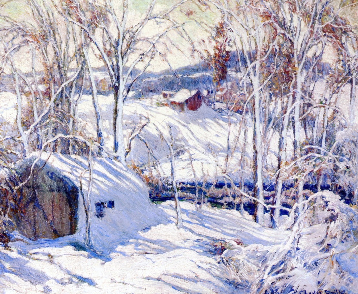 1248x1024 Winter Scene Painting Charles Reiffel Oil Paintings - Winter Scene Painting