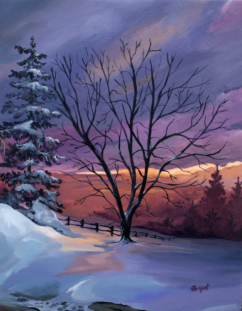 787x1014 Winter Scene By Hellien - Winter Scene Painting
