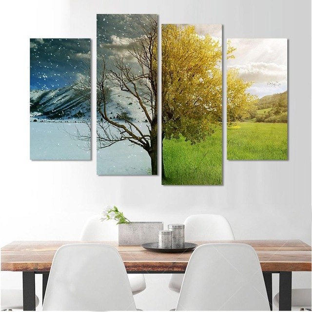 640x640 Modern Spring And Winter Season Landscape Decoration Pictures - Winter Season Painting