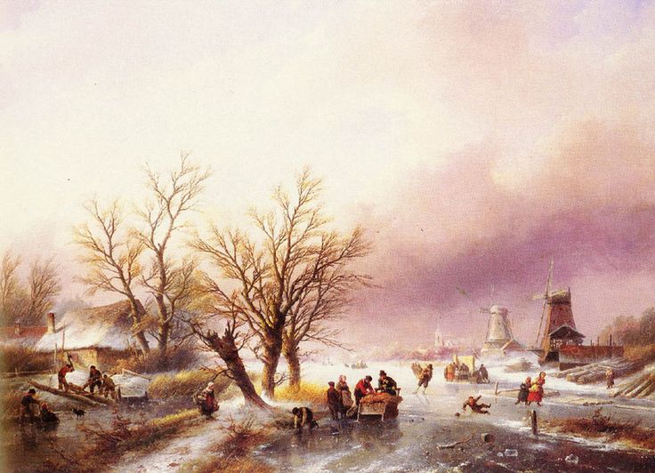 736x532 35 Best Famous Paintings Winter Season Images - Winter Season Painting