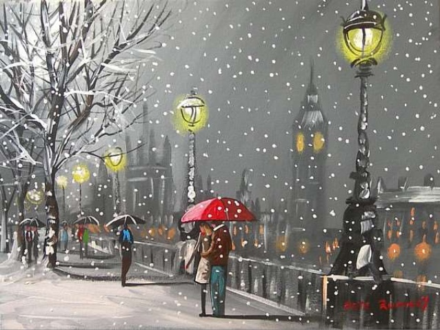 638x479 Winter Season, Paintings - Winter Season Painting