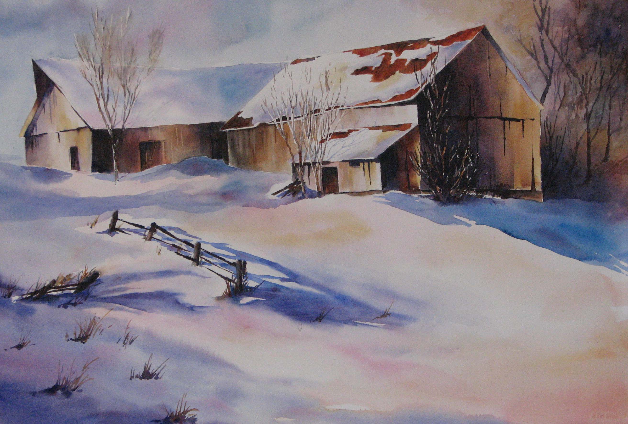 2624x1772 Winter Sun Phyllis Vernon Painting - Winter Season Painting