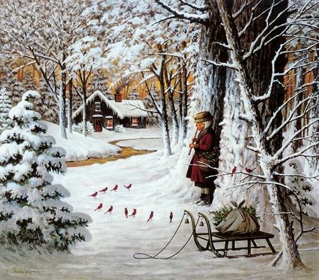 450x395 Winter Season - Winter Season Painting