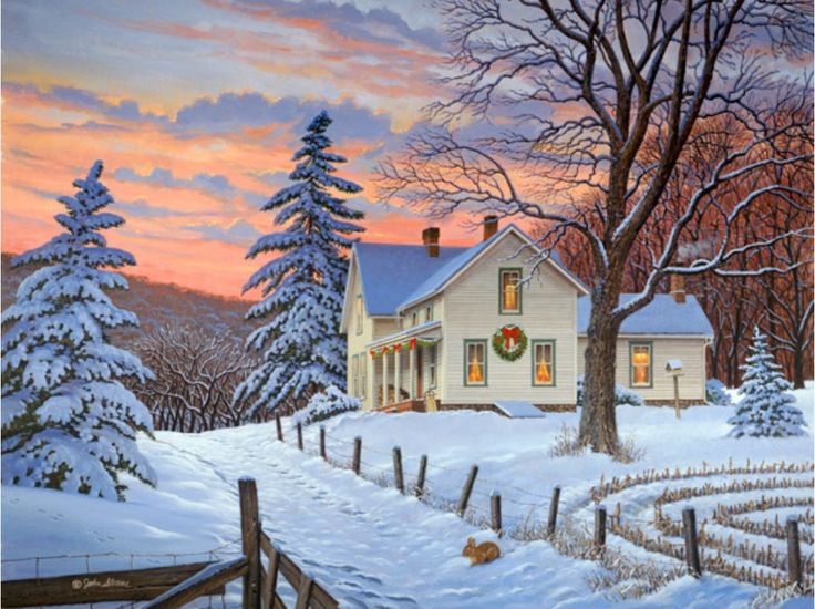 736x550 615 Best Art Snow And Winter Scenes Images On Winter - Winter Season Painting