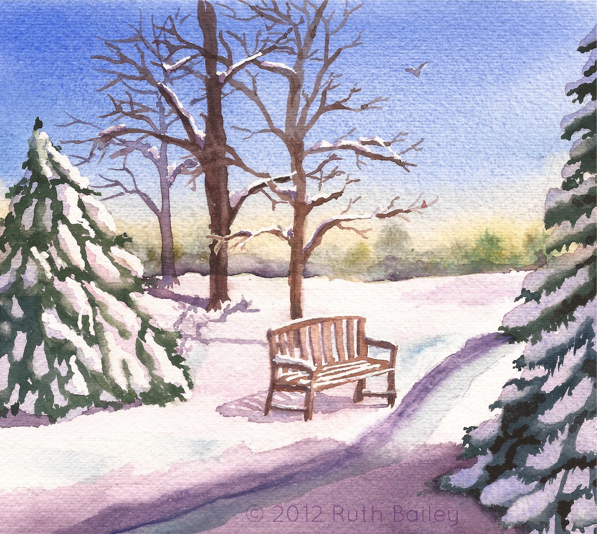 1953x1747 Another Picture With Trees Ruth Bailey, Artist - Winter Season Painting