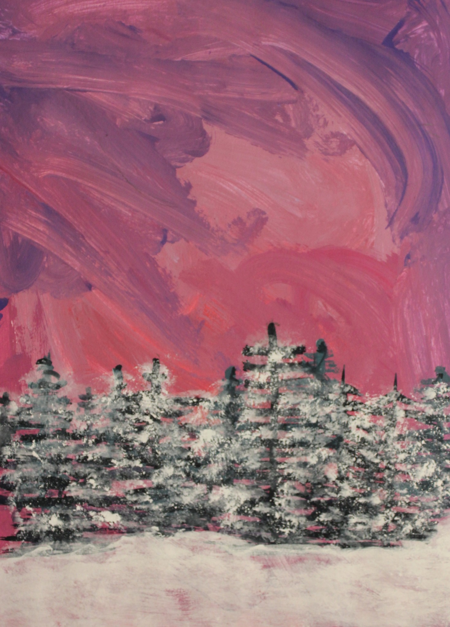 1468x2048 Pink Winter Friendship Heart Gallery - Winter Sky Painting