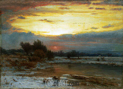 400x288 A Winter Sky George Inness Painting Reproduction 9174 Topofart - Winter Sky Painting