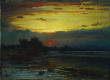380x275 A Winter Sky Painting George Inness Oil Paintings - Winter Sky Painting
