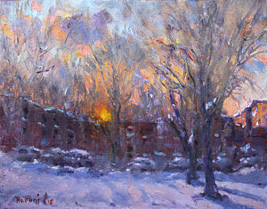 300x235 Winter Sunset Paintings Fine Art America - Winter Sunset Painting