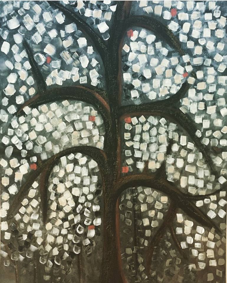 770x958 Saatchi Art Winter Tree Painting By Patricia Chaparro - Winter Tree Painting