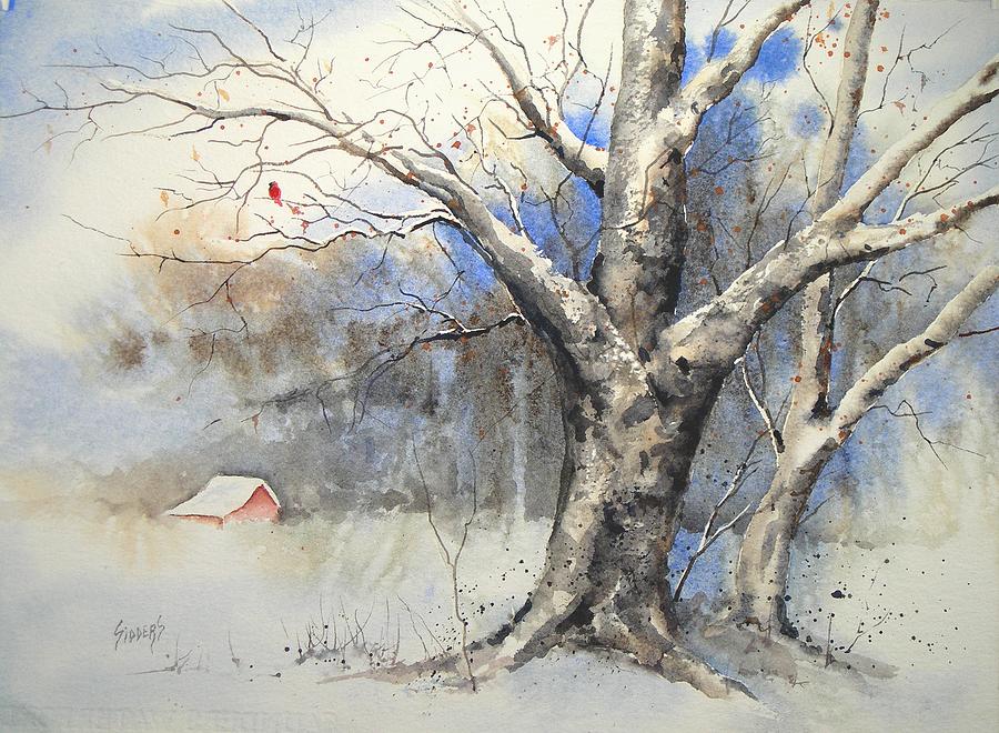 900x660 Winter Tree Painting By Sam Sidders - Winter Tree Painting
