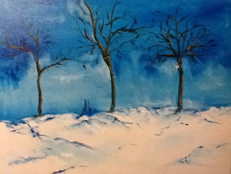 794x598 Winter Trees - Winter Tree Painting