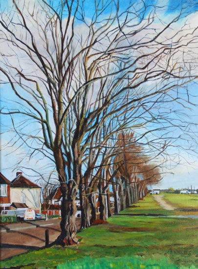 405x550 Winter Trees Painting By Surrey Artist Rodney Annetts - Winter Tree Painting