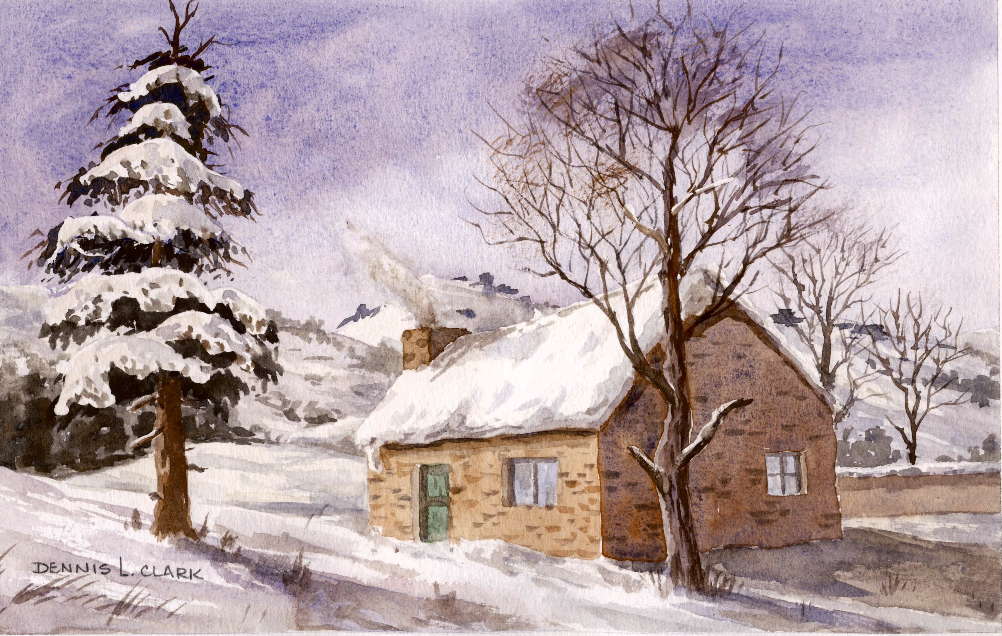 3349x2128 How To Paint Winter Trees In Watercolour - Winter Tree Painting