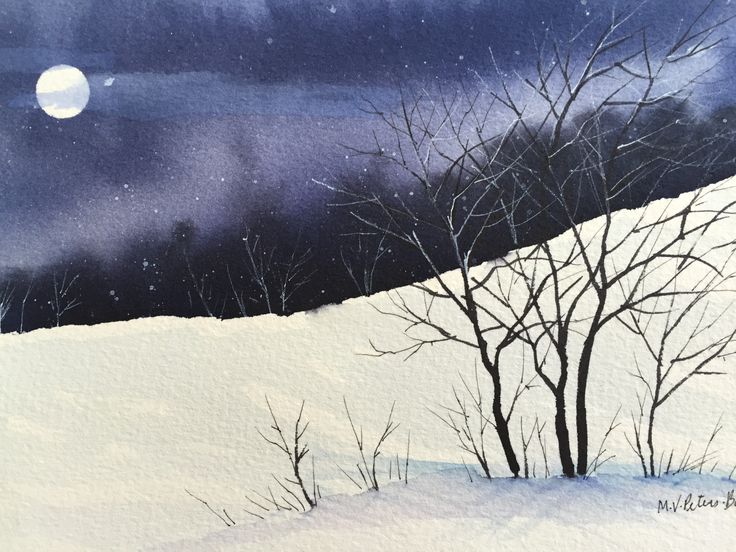 736x552 339 Best Watercolor Images On Watercolors, Water - Winter Watercolor Painting