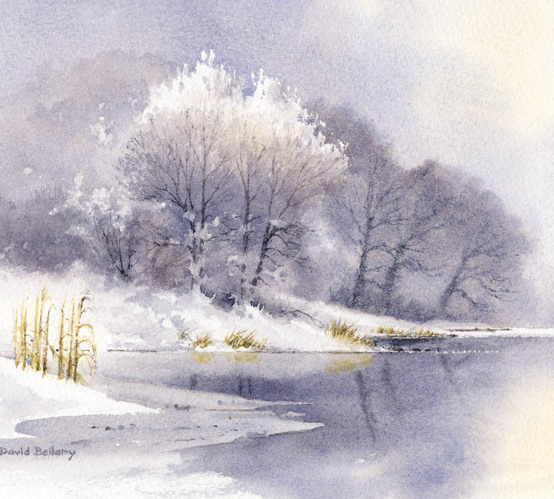 800x721 Winter Trees In Watercolor Bellamy's Bivouac - Winter Watercolor Painting