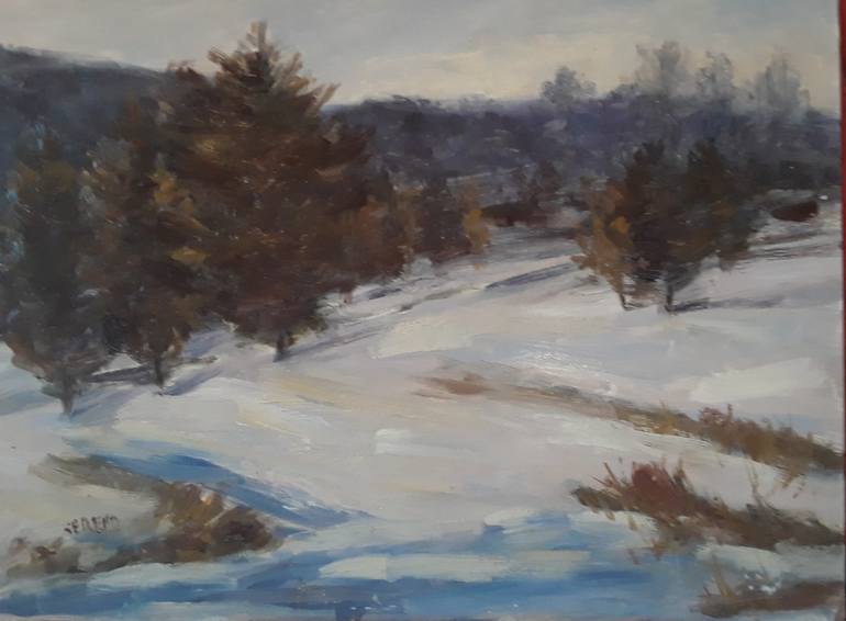 770x566 Saatchi Art Winter Wonderland Painting By Sandy Sereno - Winter Wonderland Painting