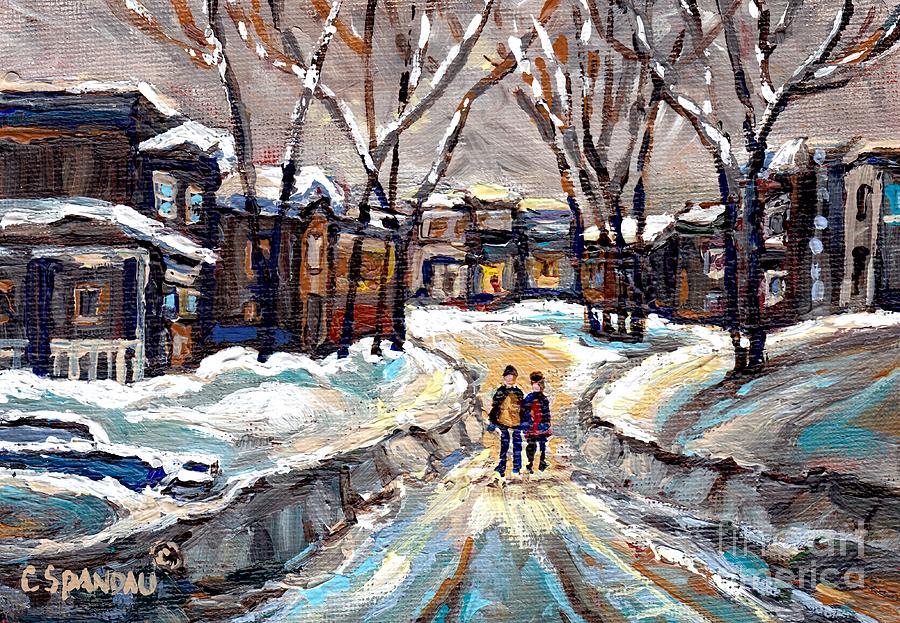 900x623 Winter Wonderland Painting After The Snowstorm Walking The Snowy - Winter Wonderland Painting