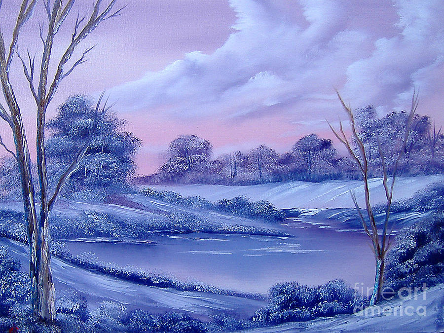 900x675 Winter Wonderland Painting By Cynthia Adams - Winter Wonderland Painting