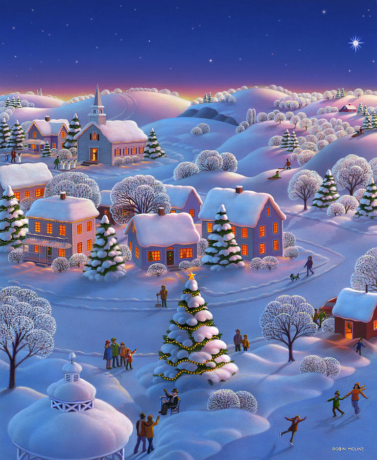 738x900 Winter Wonderland Painting By Robin Moline - Winter Wonderland Painting