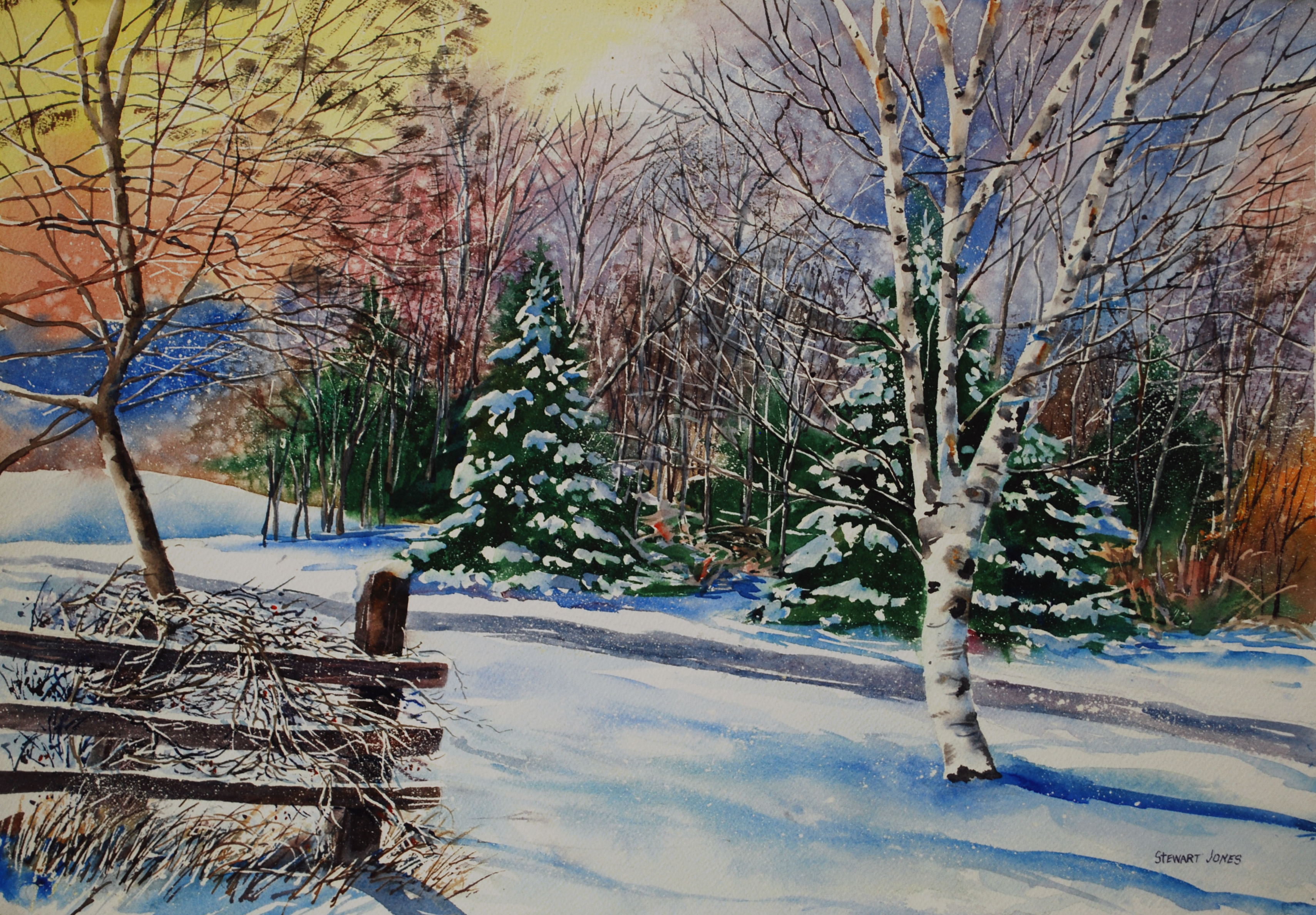 3418x2376 November 2013 ~ 99 Winter Wallpaper - Winter Wonderland Painting