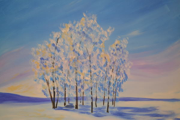 600x400 Paint Night Winter Wonderland Artique - Winter Wonderland Painting