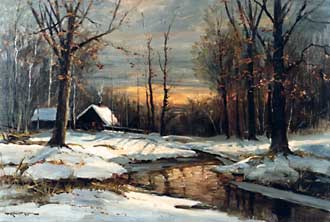 330x222 Robert Wood. Catskill Paintings - Winter Woods Painting