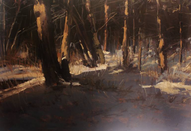 770x527 Saatchi Art Winter Woods Painting By Frank Rump - Winter Woods Painting