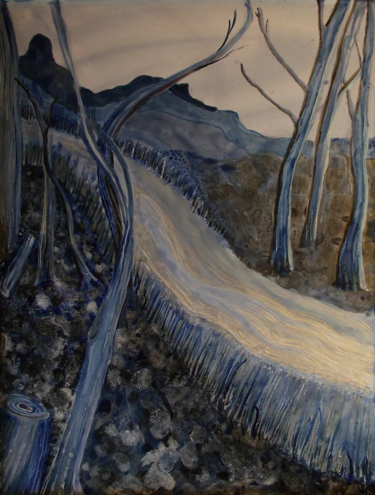 770x1016 Saatchi Art Winter Woods By Moonlight Painting By Victoria Pendragon - Winter Woods Painting