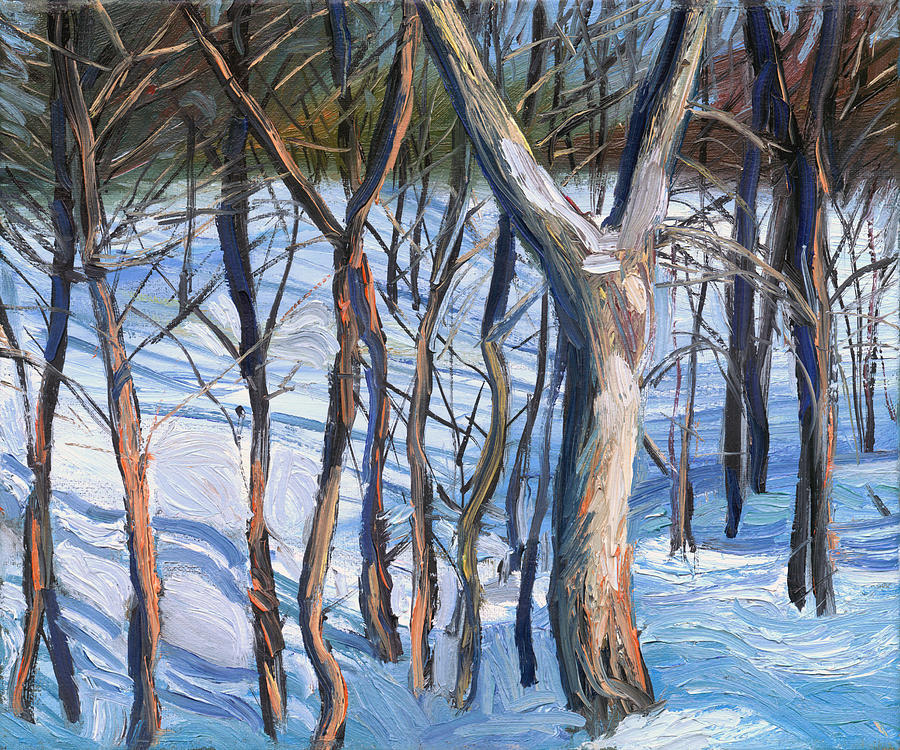900x750 Winter Woods Painting By Jack Tzekov - Winter Woods Painting
