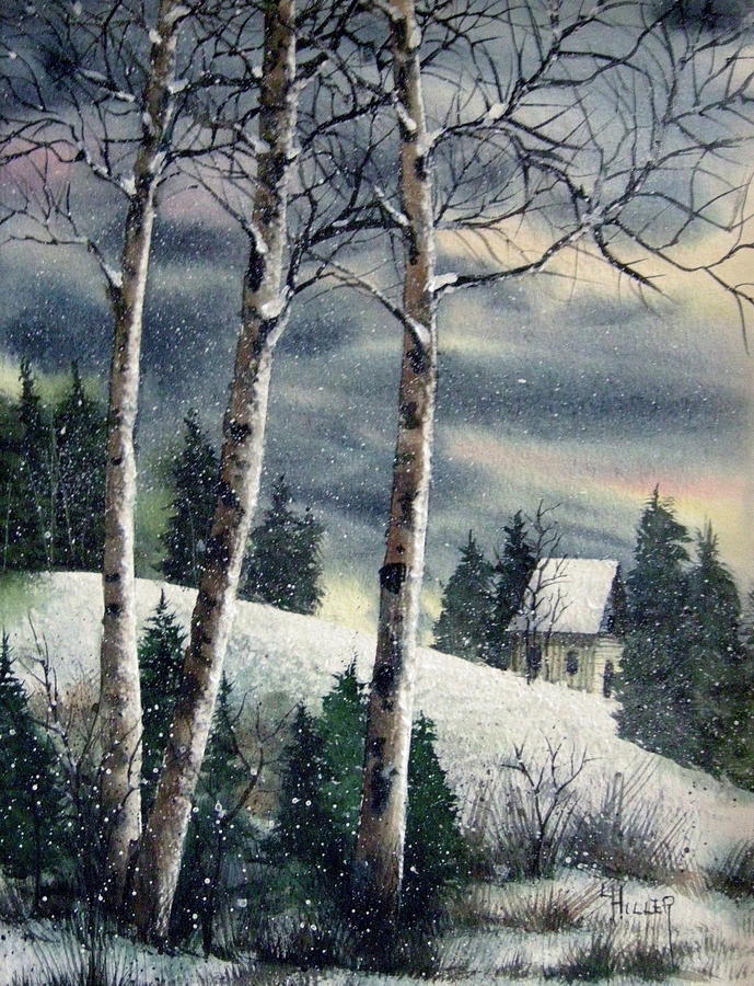 689x900 Winter Woods Painting By Linda Hiller - Winter Woods Painting