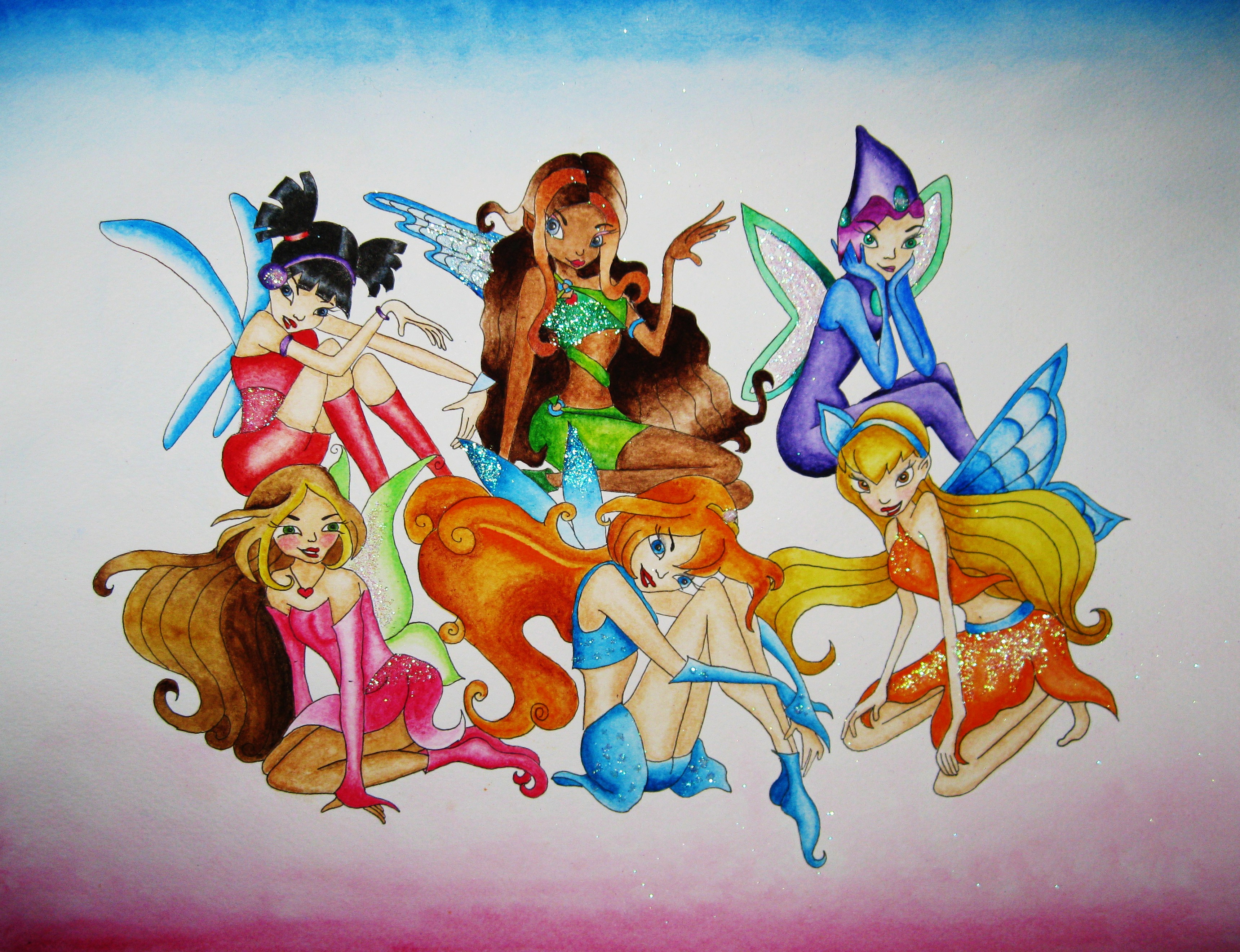 3440x2641 Glitter Hello Sailor - Winx Club Painting