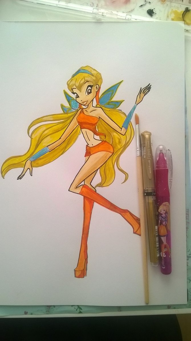 670x1193 Winx Club Magic Winx Drawing Of Stella By Katyrinamk - Winx Painting