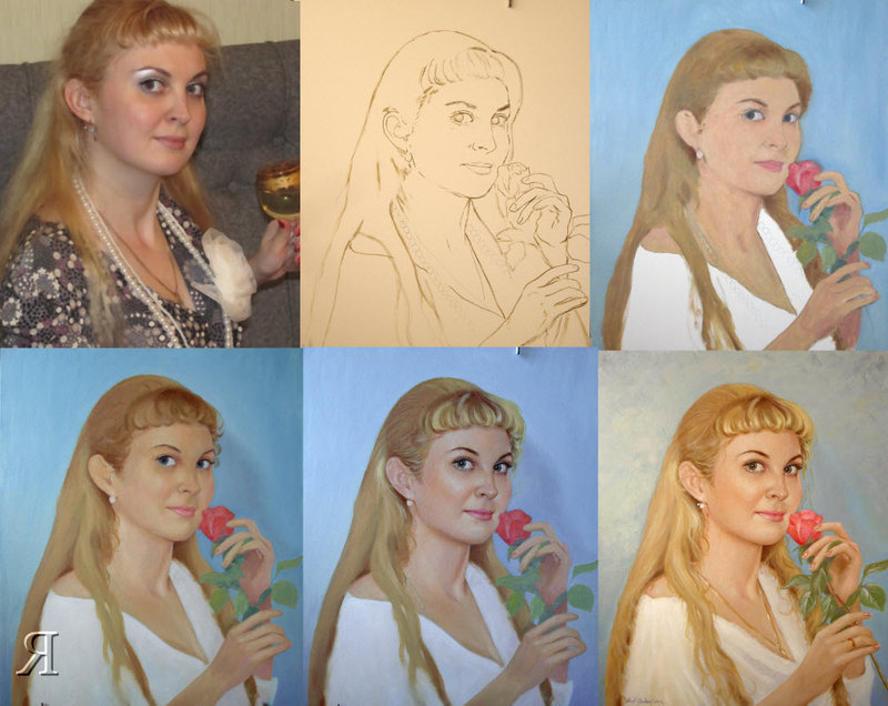 800x636 1043. Portrait Oil Painting. Wip - Wip Painting