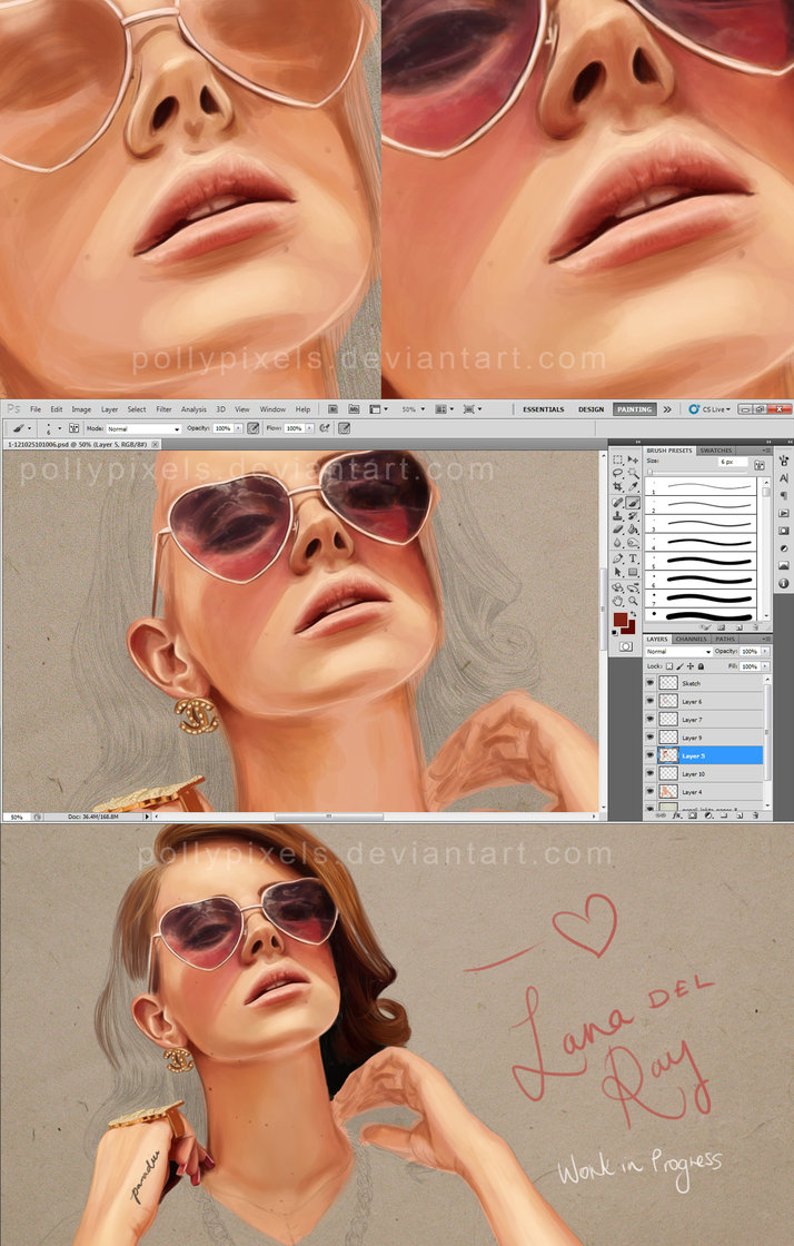 714x1120 Lana Del Rey - Wip Painting