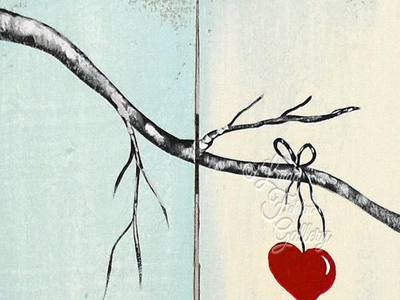 576x432 Love Birds On A Wire Painting On Reclaimed Wood Linda Fehlen Gallery - Wire Painting