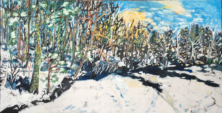 770x393 Saatchi Art Brief Thaw, Clear Lake, Wisconsin Painting By Francis - Wisconsin Painting