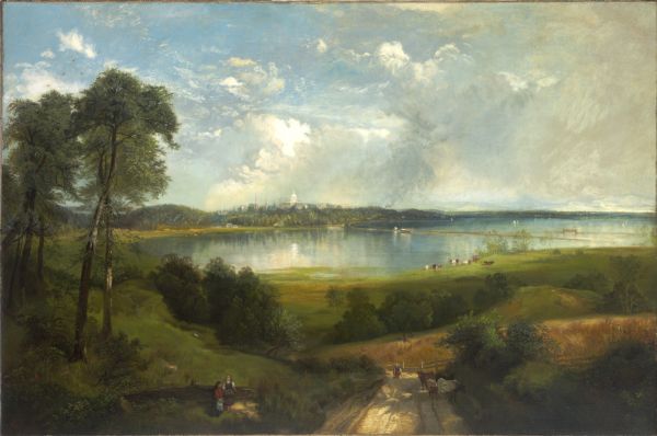 600x398 Sunrise On Lake Monona Painting Wisconsin Historical Society - Wisconsin Painting