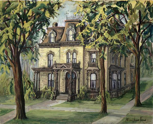 500x406 Watercolor Painting Of David Atwood House, Madison, - Wisconsin Painting