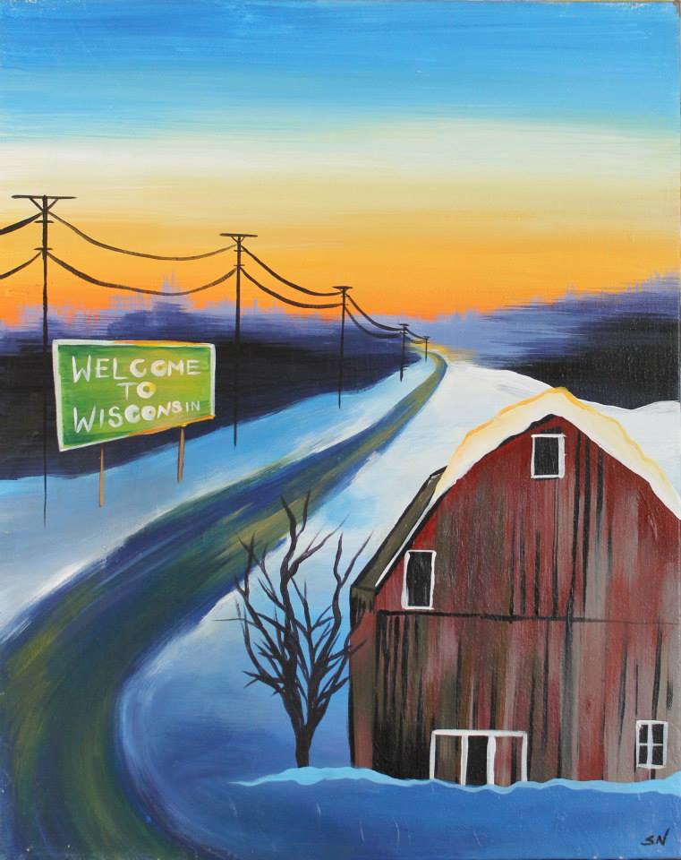 761x960 Welcome To Wisconsin Splash Studio Painting - Wisconsin Painting