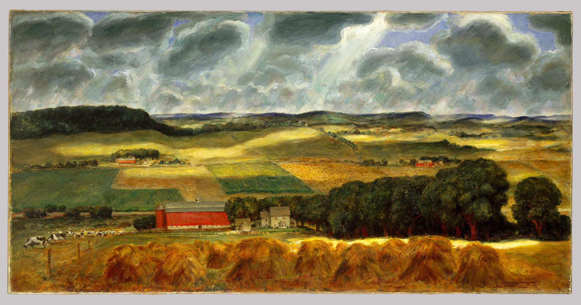 2000x1049 Wisconsin Landscape John Steuart Curry 42.154 Work Of Art - Wisconsin Painting