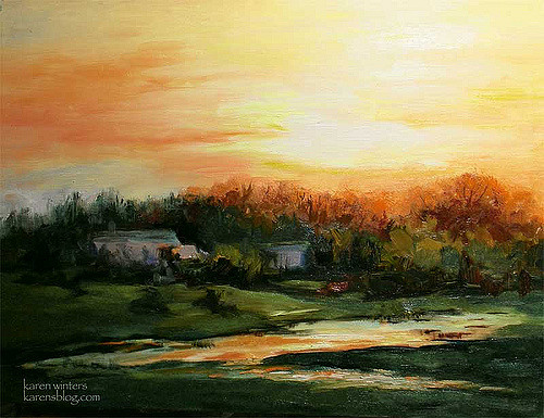 500x385 Wisconsin Sunset - Wisconsin Painting