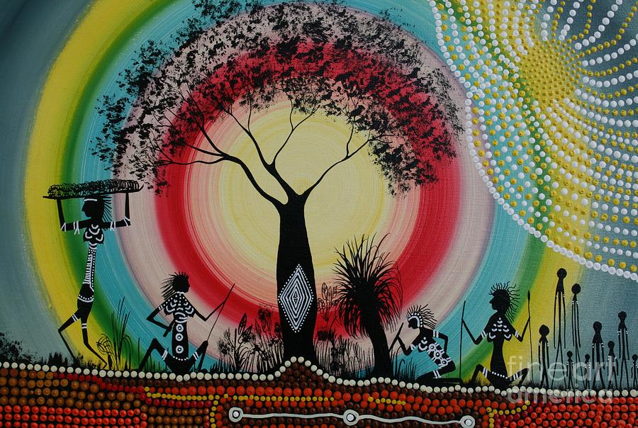 900x604 Women Under The Wisdom Tree Painting By David Dunn - Wisdom Painting