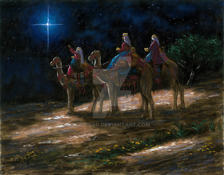 900x703 The Three Wise Men By Riggsd - Wise Men Painting